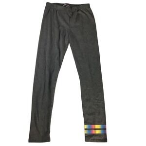 Limited Too Girls‎ Gray Leggings Rainbow Stripe Accent Size 8